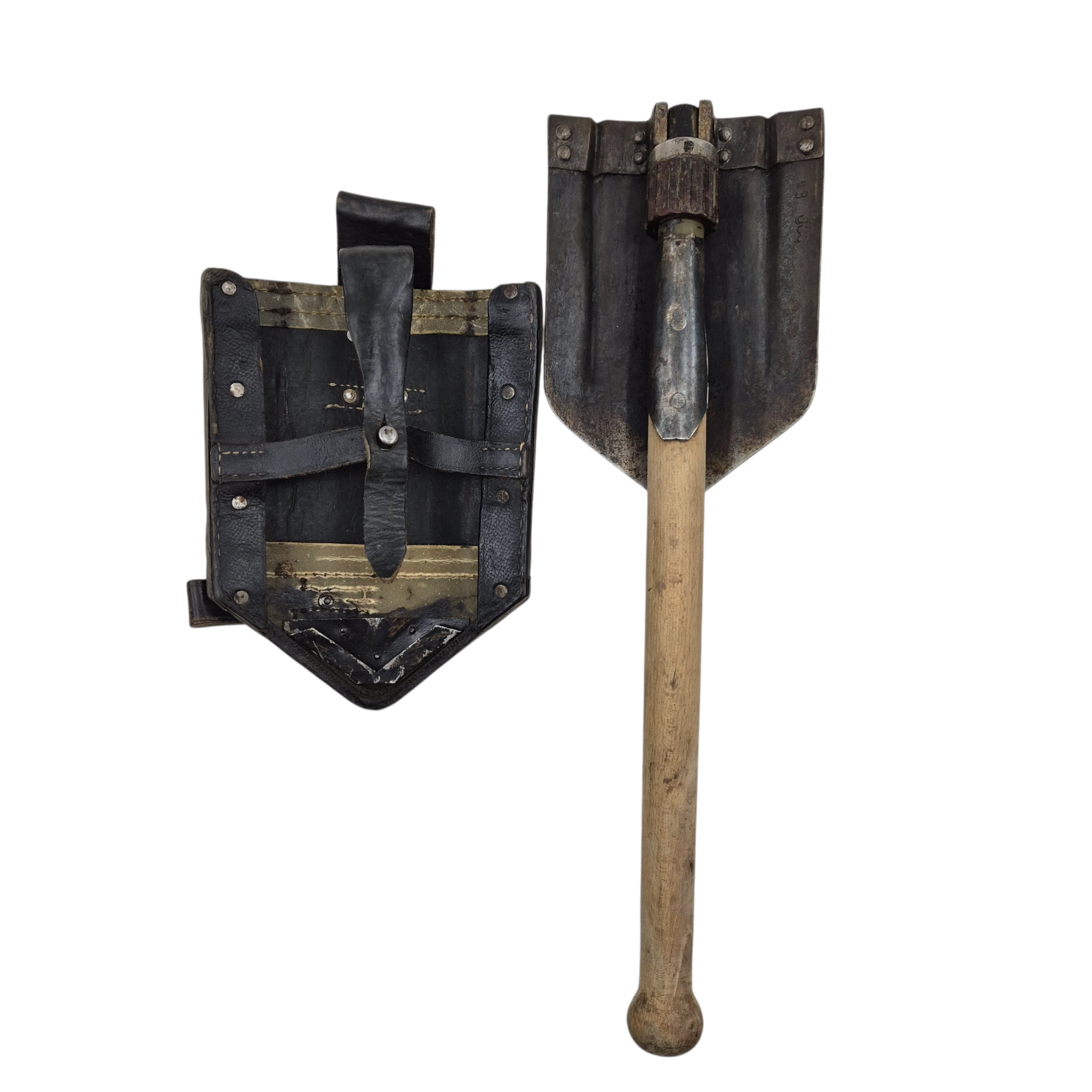 German Folding Shovel and Carrying Case - Image 2