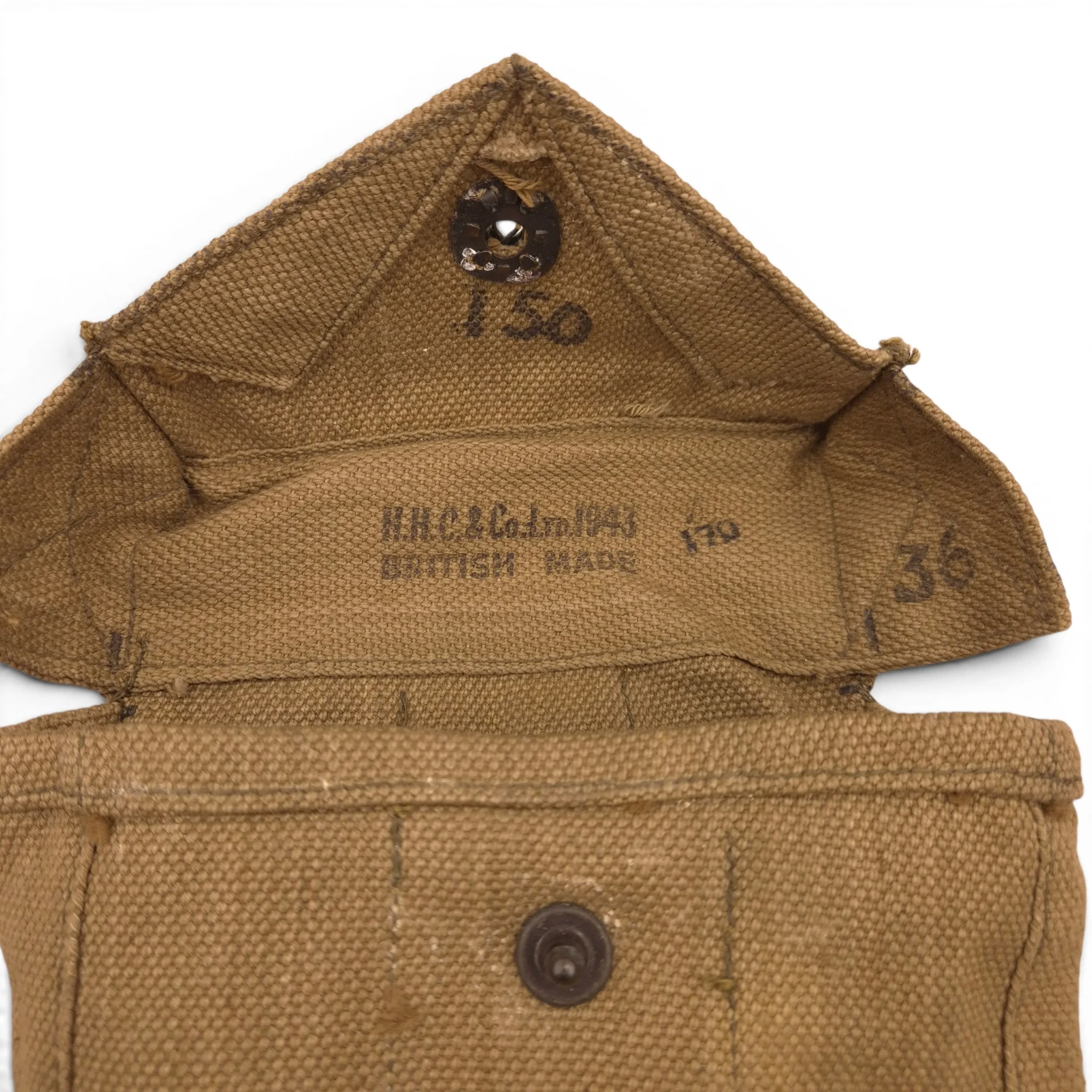 U.S. Thompson Magazine Pouch - "British made" H.H.C. & Co. 1943 - Image 3