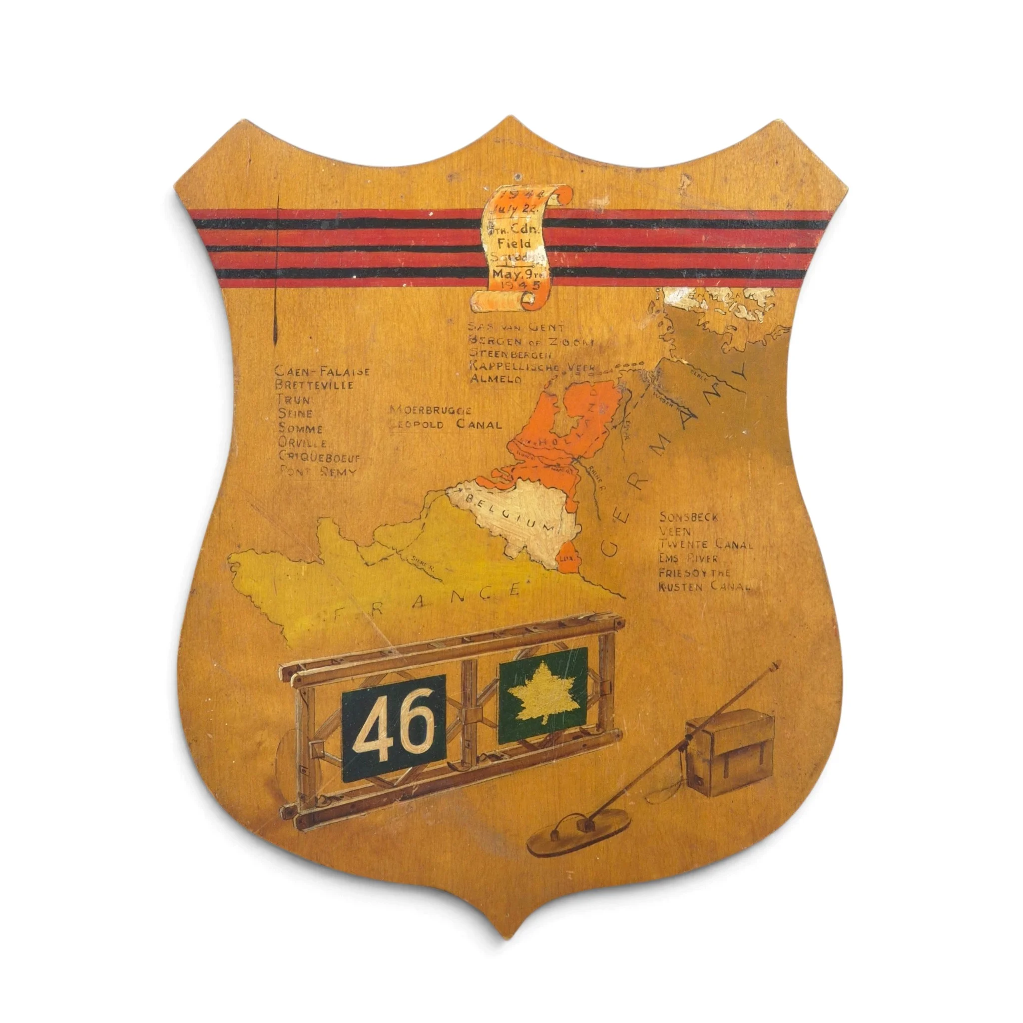 9th Canadian Field Squadron RCE - Wooden plate