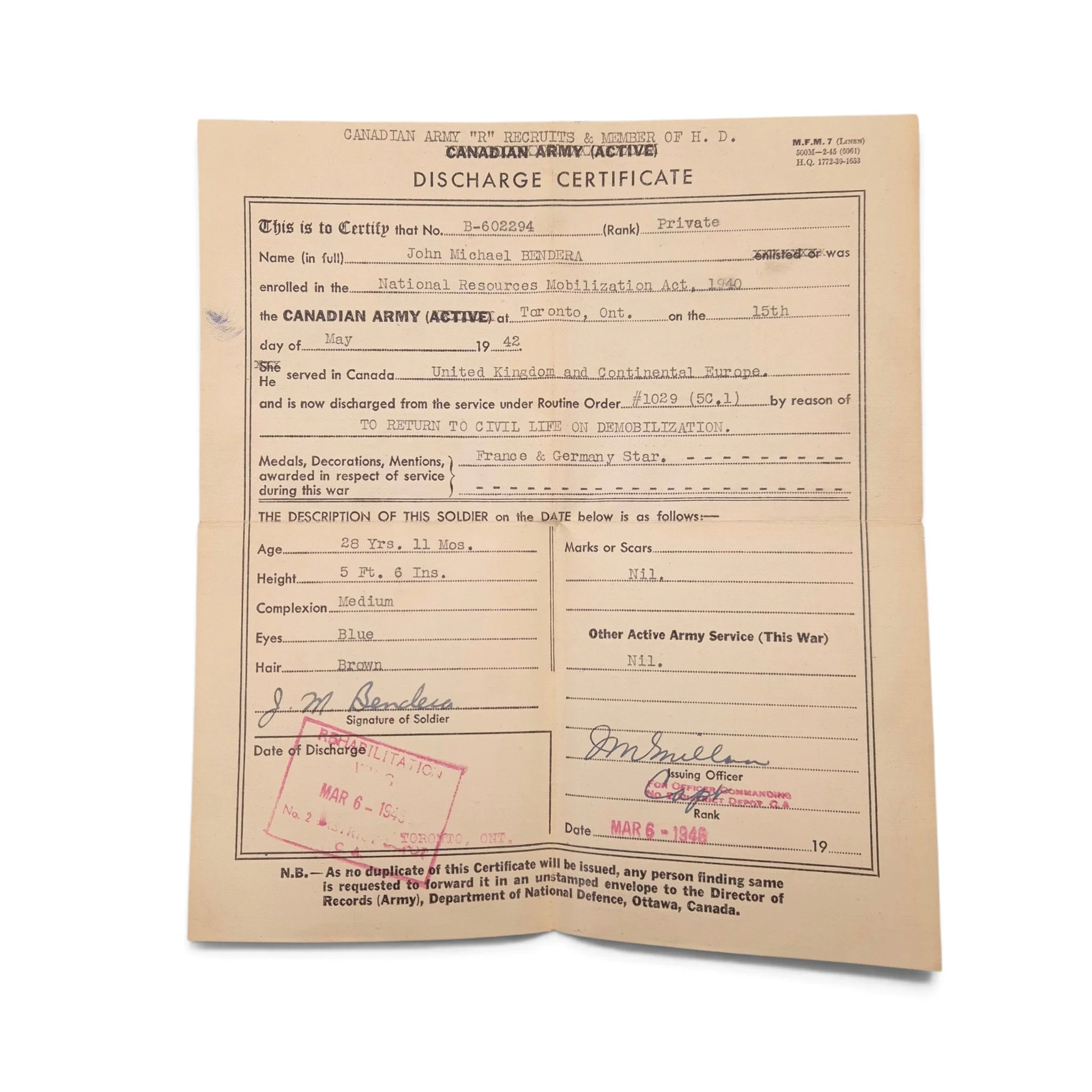 Lincoln & Welland Regiment Grouping – Pte. John M. Bendera - Image 12