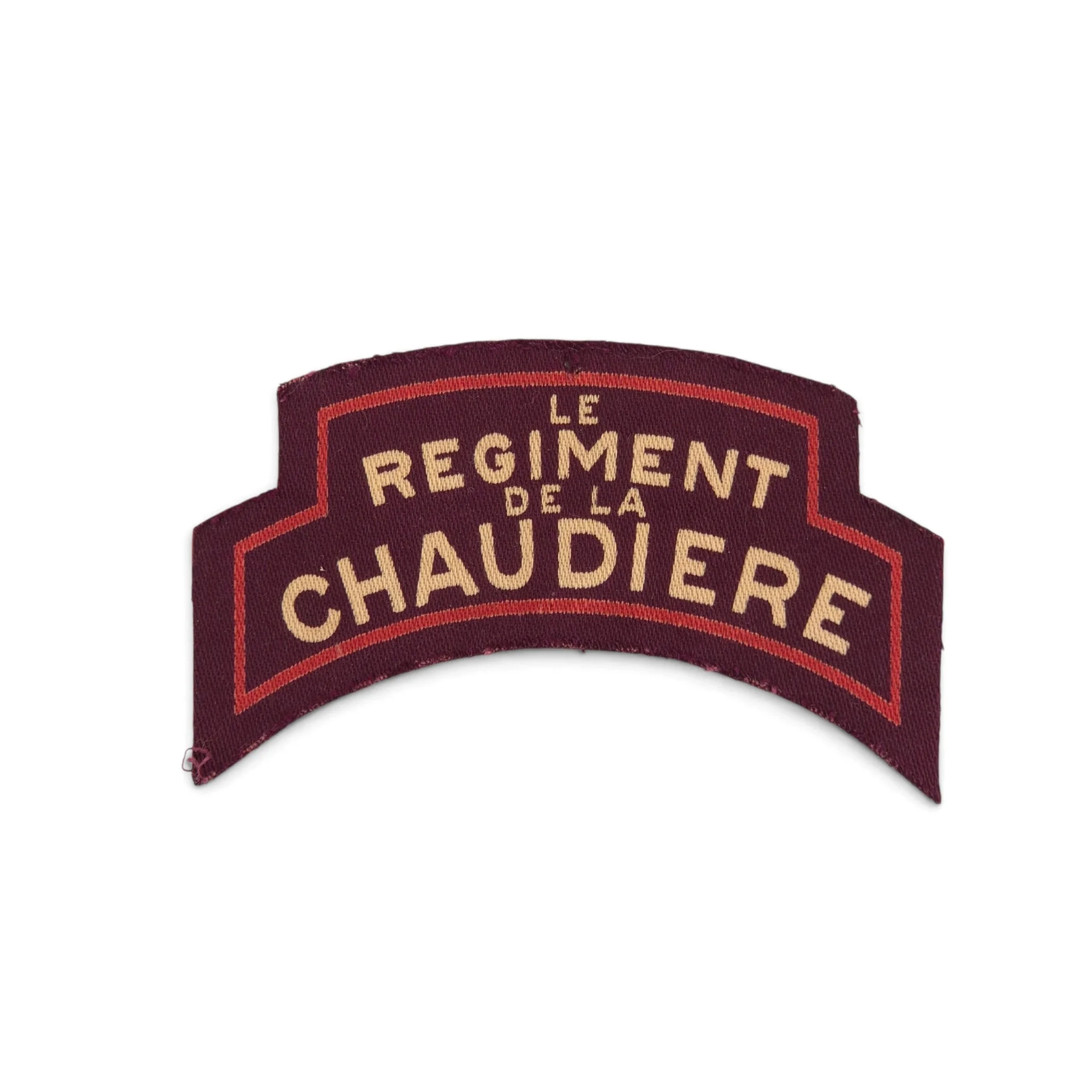 Le Regiment de la Chaudiere - Printed shoulder title